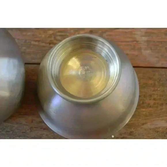 Josten's Pewter Goblets & Stand Paul Revere Reproduction Nut Bowl barware gift - Picture 4 of 5